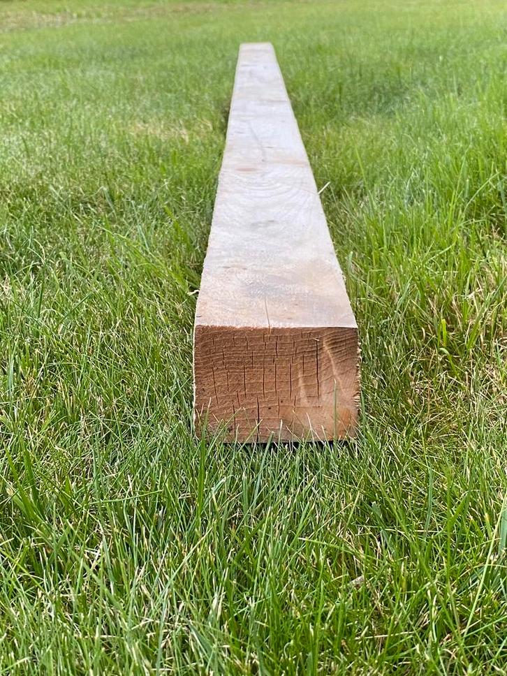 Stevige houten balken 220 cm lang 9,5cm x 7,5 cm, Tuin en Terras, Palen, Balken en Planken, Zo goed als nieuw, Balken, 180 tot 250 cm