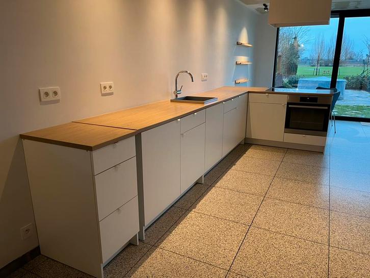 Complete modulaire keuken (inclusief toestellen), Maison & Meubles, Cuisine | Cuisines complètes, Utilisé, Blanc, Bois, Enlèvement