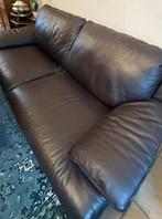 Bruin lederen salon, Huis en Inrichting, Zetels | Zetels, Ophalen, Zo goed als nieuw, Leer