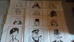 12 Pochettes de 3 personnages de Hergé - Tintin - Ex-libris, Collections, Personnages de BD, Tintin, Image, Affiche ou Autocollant