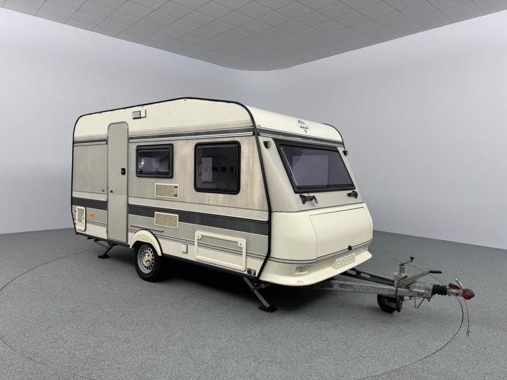 Hobby Classic 420 TM Voortent Fietsendrager Serviceluik, Caravans en Kamperen, Caravans, Treinzit, Hobby, Vast bed, 4 tot 5 meter