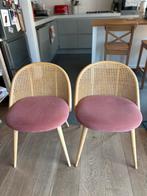 2 Chaises vintage rose cannage en rotin en excellent état, Huis en Inrichting, Ophalen, Zo goed als nieuw, Hout, Eén