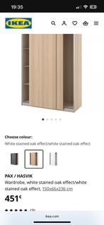 Ikea Hasvik schuifdeur Kledingkast met extras, Enlèvement, Comme neuf