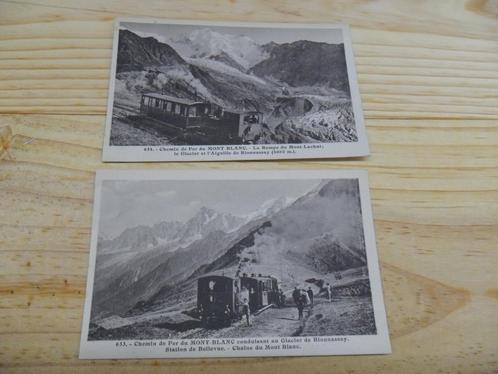 Vintage 2 cpa non voyagées chemin de Fer du Mont-Blanc, Collections, Cartes postales | Étranger, Non affranchie, France, Enlèvement ou Envoi