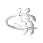 Leaf damesring van gerhodineerd sterling zilver, Nieuw, Ophalen of Verzenden, Dame, Zilver