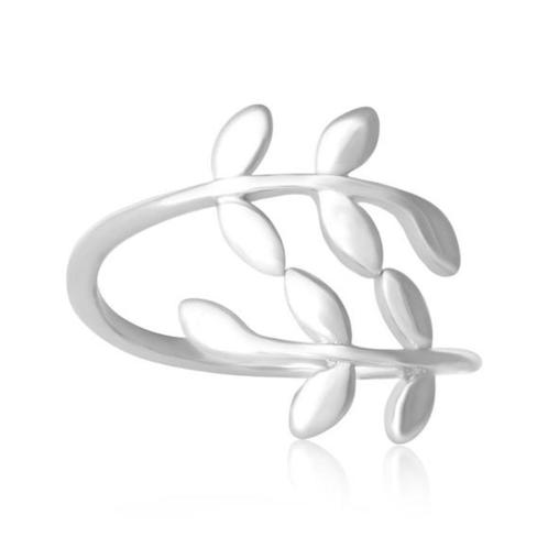 Leaf damesring van gerhodineerd sterling zilver, Handtassen en Accessoires, Ringen, Nieuw, Dame, Zilver, Zilver, Ophalen of Verzenden