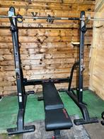 Bench bank + squatrek en vele gewichten, Sport en Fitness, Ophalen, Gebruikt