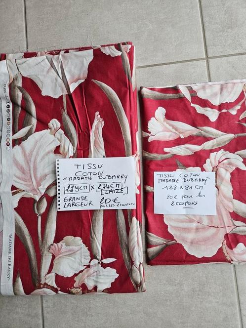 2 coupons de beau coton Madame Du Barry 1 en grande largeur, Hobby en Vrije tijd, Stoffen en Lappen, Zo goed als nieuw, Katoen