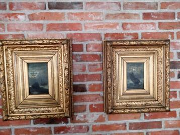 2 antieke schilderijen zeezicht beschikbaar voor biedingen