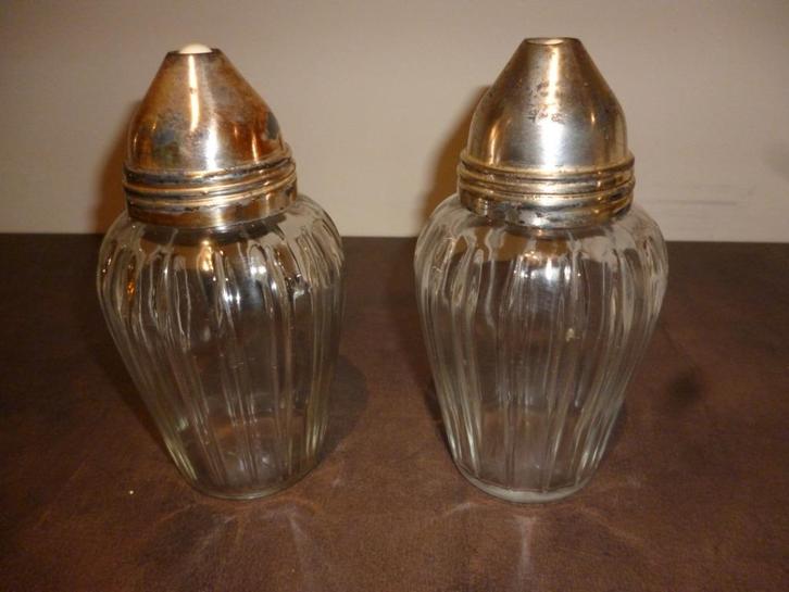 2 oude potten BMF glas met speciale top vintage suikerpot, Antiek en Kunst, Curiosa en Brocante, Ophalen of Verzenden