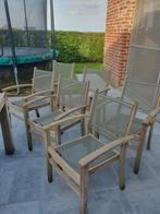 Un lot de 6 fauteuils de jardin polo teak, Enlèvement, Utilisé
