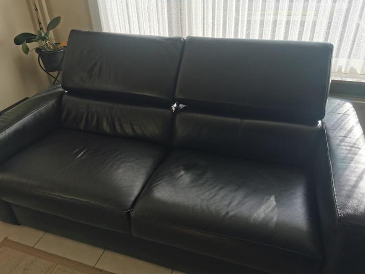 Zetel 3-zit, Huis en Inrichting, Zetels | Zetels, Gebruikt, Rechte bank, Driepersoons, 150 tot 200 cm, 75 tot 100 cm, Leer, Ophalen