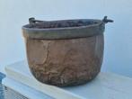 7300 gram zware koperen houtketel ,   plantenhouder , antiek, Antiek en Kunst, Ophalen of Verzenden, Koper