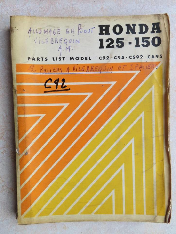 HONDA Dream Benly 125 150 C92 C95, Motoren, Onderdelen | Oldtimers, Gebruikt, Ophalen of Verzenden