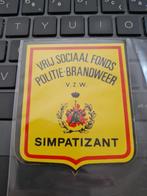sticker vrij sociaal fonds politie brandweer vzw simpatizant, Verzamelen, Ophalen of Verzenden
