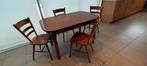 Eiken uitschuifbare tafel + 4 stoelen, Ophalen