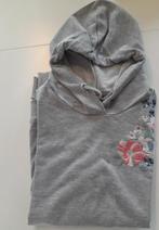 Yessica : grijs hoodie bloemmotief sweater sweatshirt kap S, Yessica, Ophalen of Verzenden, Zo goed als nieuw, Maat 36 (S)