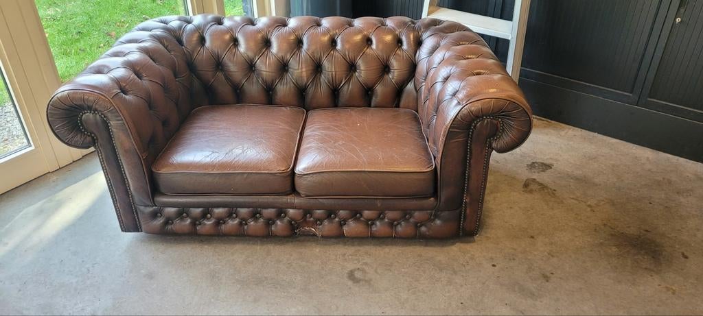 Chesterfield Bruin Leder, Ophalen