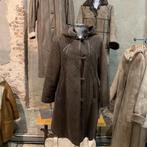 Vintage lammy coat donkerbruin met gestikte biezen M / L, Brun, Taille 38/40 (M), Enlèvement ou Envoi, Lammy coat