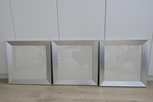 Set van 3 zilverkleurige fotokaders 50 x50 cm, topstaat!, Audio, Tv en Foto, Fotografie | Fotolijsten, Zo goed als nieuw, Ophalen