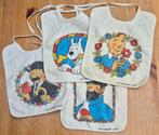 Tintin 4 bavoirs Lombard 70s Hergé Kuifje slabbetjes, Ophalen of Verzenden, Kuifje, Gebruikt, Overige typen