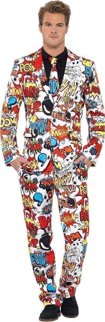 OppoSuits Kostuums - Comic Strip Maat M, Vêtements | Hommes, Costumes & Vestes, Neuf, Taille 48/50 (M), Rouge, Enlèvement ou Envoi