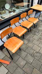 Vintage schoolstoelen set/4, Huis en Inrichting, Stoelen, Ophalen, Gebruikt