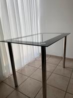 Table en verre 110 x 70, Métal, 100 à 150 cm, Rectangulaire, 50 à 100 cm