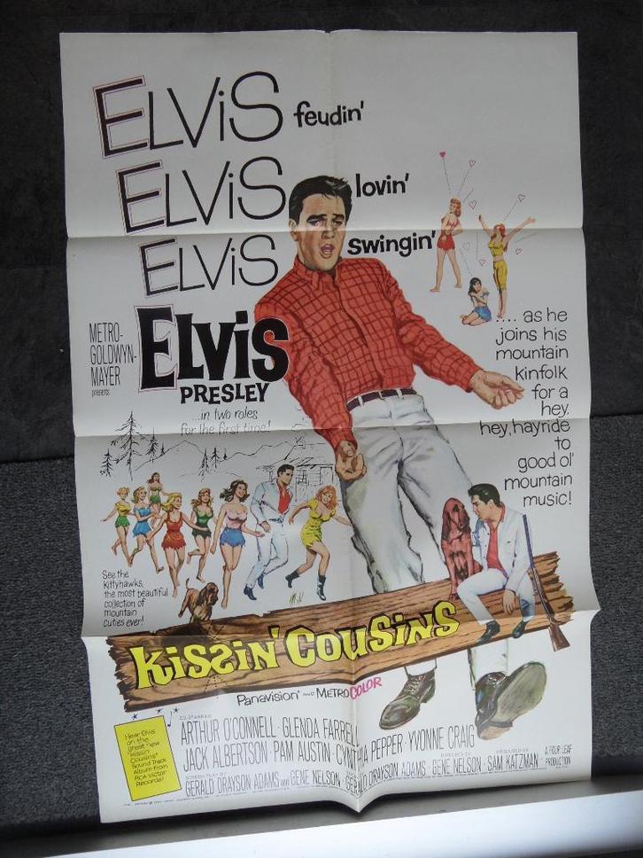 Affiche américaine originale d'Elvis Kissin Cousins, Collections, Posters & Affiches, Comme neuf, Cinéma et TV, A1 jusqu'à A3