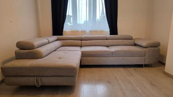 Canapé d’angle convertible – état impeccable – 850, Enlèvement, Comme neuf, Tissus, Moderne et confortable