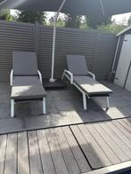 Coussins chaise longue gris - 2 pièces, Tuin en Terras, Ligbedden, Ophalen, Zo goed als nieuw, Textileen