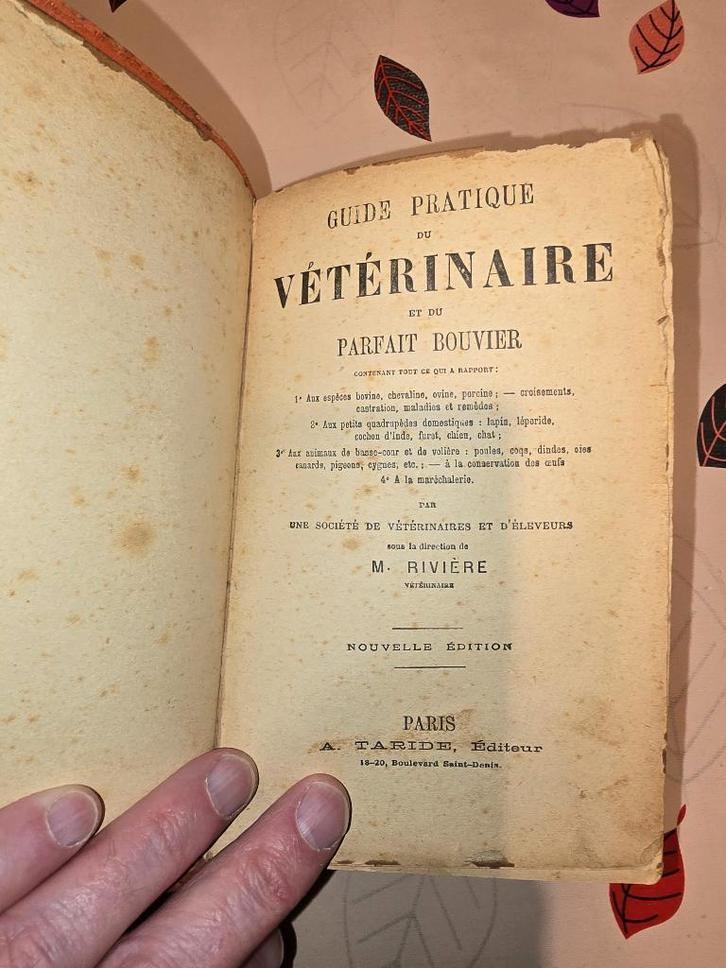 PRAKTISCHE GIDS VOOR DE DIERENARTS EN DE PERF.BOUVIER. 1880., Boeken, Studieboeken en Cursussen, Gelezen, Hoger Onderwijs, Ophalen of Verzenden