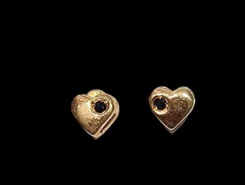 18K GOUDEN OORBELLEN + EDELSTENEN, Handtassen en Accessoires, Oorbellen, Nieuw, Knopjes of Stekers, Goud, Goud, Met edelsteen