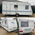 Nette caravan Adria 432, 4 persoons met treinzit en fransbed, Caravans en Kamperen, Caravans, Schokbreker, Treinzit, 750 - 1000 kg