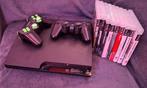 playstation 3 met 2 controllers en 10 games, Ophalen, Gebruikt, Met 2 controllers