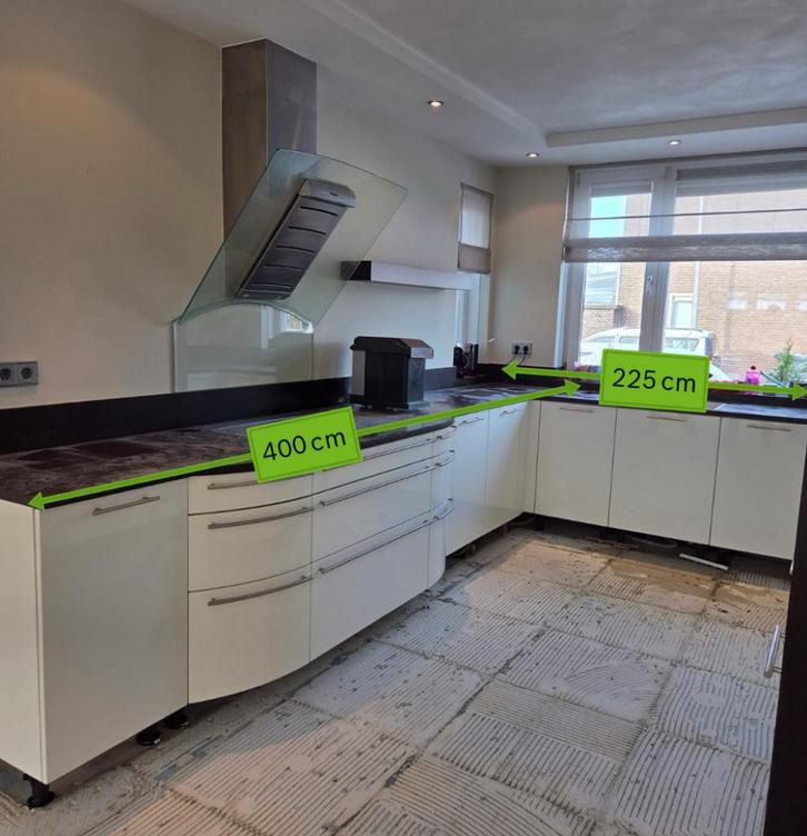 #01 Grote complete keuken luxe witte lak, Huis en Inrichting, Keuken | Complete keukens, Ophalen of Verzenden