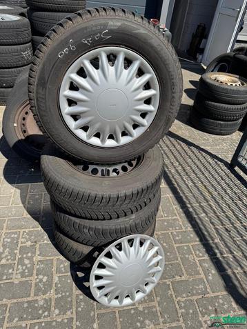 Saab 900 Opel Winterset Steek 5 x 110 ET35 195-65-15, Auto-onderdelen, Banden en Velgen, Gebruikt, 15 inch, Banden en Velgen, Personenwagen
