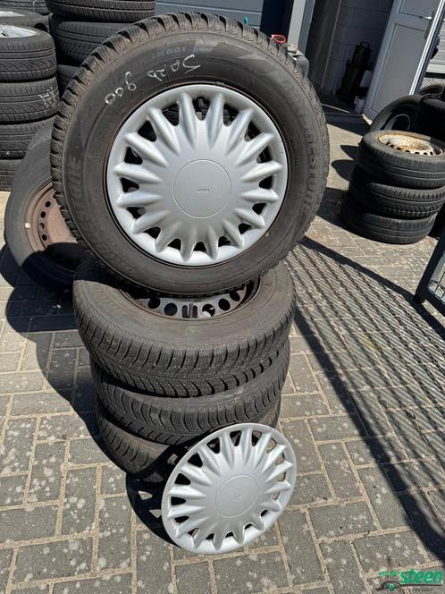 Saab 900 Opel Winterset Steek 5 x 110 ET35 195-65-15, Auto-onderdelen, Banden en Velgen, Banden en Velgen, Winterbanden, 15 inch