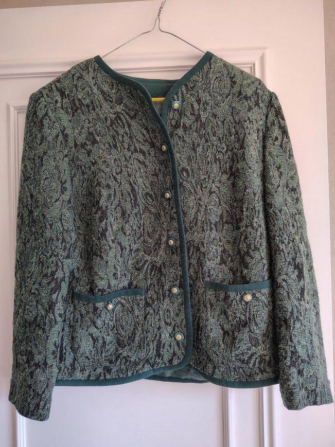 vintage blazer , jasje , vest, Kleding | Dames, Jasjes, Kostuums en Pakken, Zo goed als nieuw, Jasje, Maat 36 (S), Groen, Ophalen of Verzenden