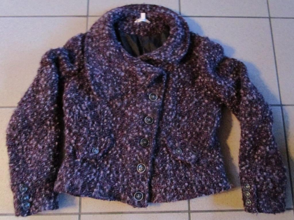 Jasje SALT & PEPPER in paarse bouclé stof - maat 40, Maat 38/40 (M), Paars, Salt & Pepper, Ophalen of Verzenden