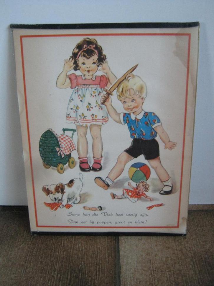 Retro prenten tussen glas, Verzamelen, Retro, Huis en Inrichting, Ophalen of Verzenden