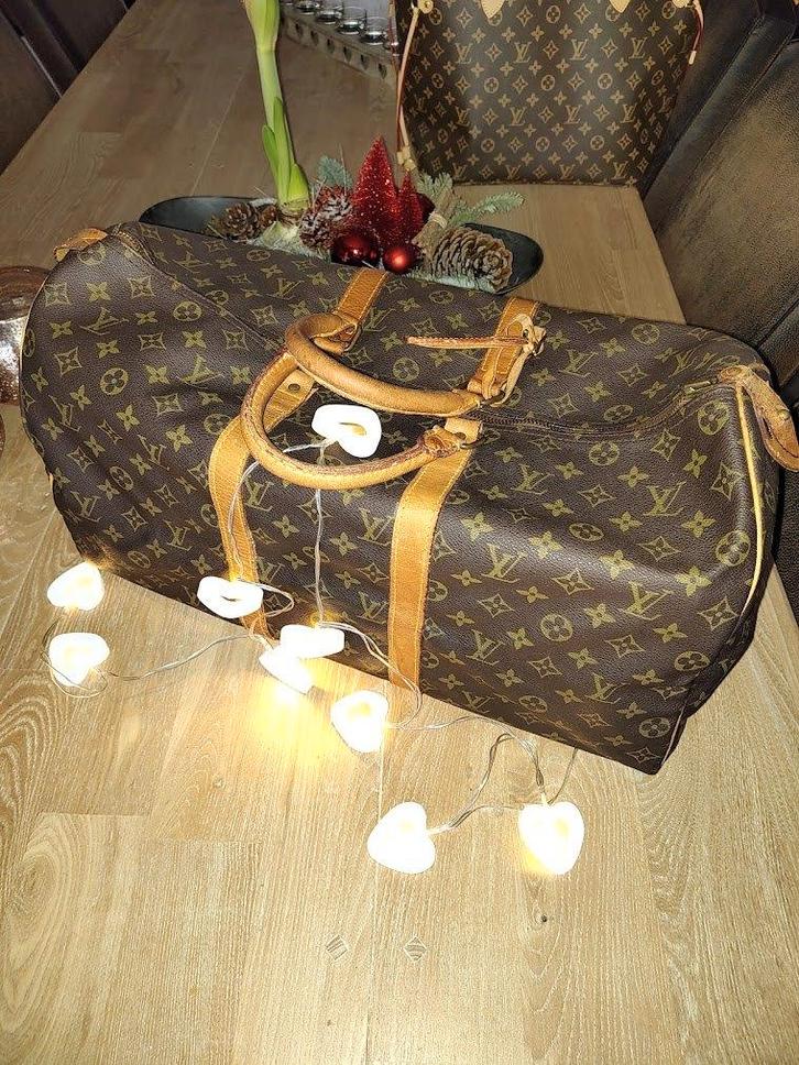 Louis Vuitton Keepall 50 - old model, Handtassen en Accessoires, Tassen | Reistassen en Weekendtassen, Gebruikt, Bruin, 40 tot 60 cm