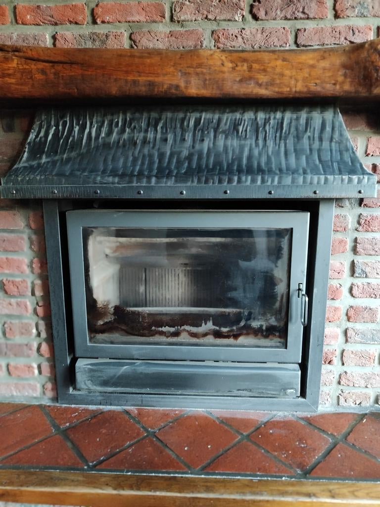 Poêle avec souffleur automatique, Maison & Meubles, Enlèvement, Utilisé, Encastré, Cheminée au bois