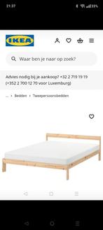 Neiden twijfelaar bedframe + 2 lattenbodems, Ophalen, Gebruikt, 140 cm, Twijfelaar