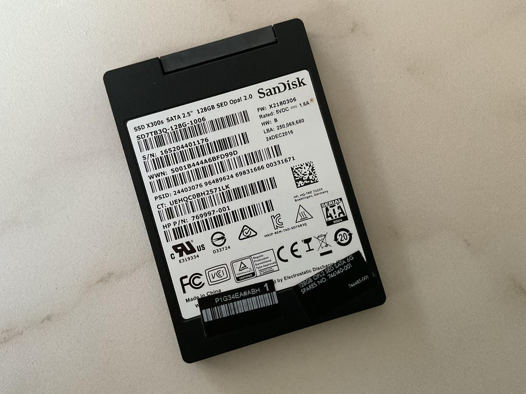 128GB SSD Sandisk, Computers en Software, Harde schijven, Ophalen of Verzenden, Zo goed als nieuw, SSD