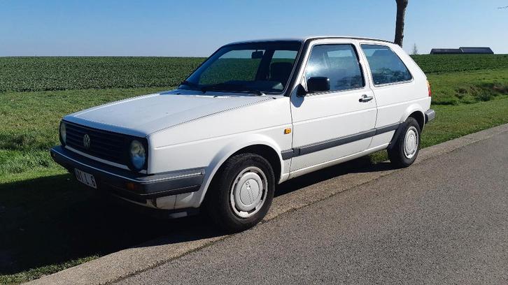 VW Golf 2 - 1.6 diesel - 1er propriétaire - 1987, Autos, Volkswagen, Particulier, Golf, Diesel, 3 portes, Boîte manuelle, Blanc