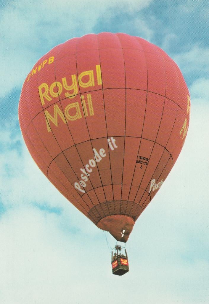 HETE-LUCHTBALLON  NORTH  WESTERN  POSTAL  ROYAL  MAIL, Verzenden, Ongelopen, Overige thema's