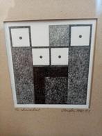 Abstract/geometrische gravure op karton 1990/91s, 1980 tot heden, Nieuw, Ophalen of Verzenden, Prent