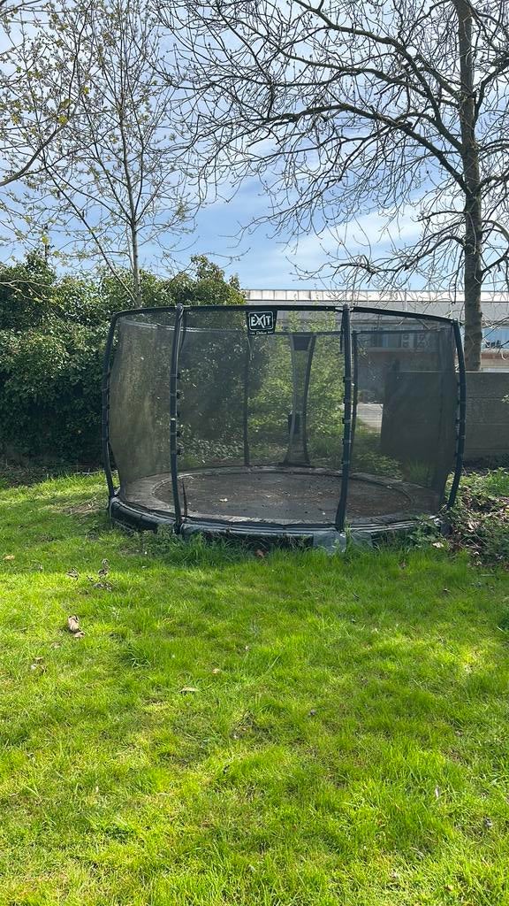 Trampoline inbouw met veiligheidsnet, Ophalen, Zo goed als nieuw