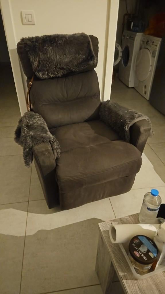 2 clubs openen met de hand stof grijs, Ophalen, Zo goed als nieuw, Eenpersoons, Stof